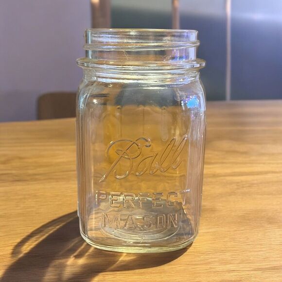 BALL Other - Vintage Mason Jar Ball Perfect Mason Pint Ribs Marked #7 On Bottom 1930s 1940s